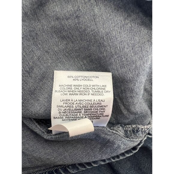 Express Chambray Over the shoulder Keyhole Blouse - M - Picture 8 of 10